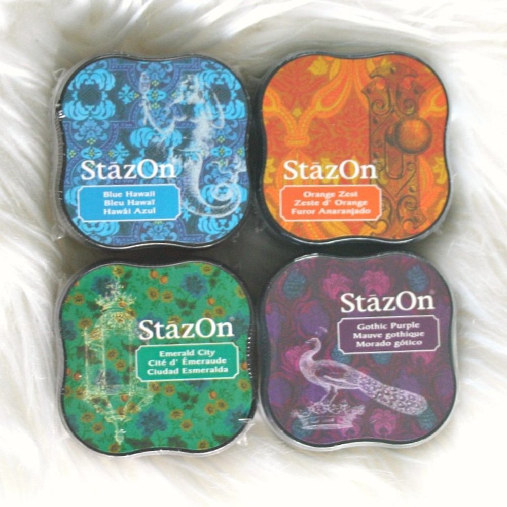 StazOn set of 4 colors midi ink pads sealed new